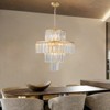DOMETOUR 20'' Luxury 4-Tier Crystal Chandelier, 12-Light Gold Pendant, Elegant Ceiling Light for Living, Dining, Bedroom (No Bulbs) - 4 of 4