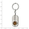 Black Bow Jewelry Stainless Steel & Brown Tiger's Eye Brushed & Grooved Key Chain - 2 of 3