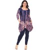 Women's Plus Size 3/4 Sleeve Printed Rella Tunic Top with Pockets - White Mark - 2 of 3