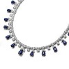 Guili Tennis Station Necklace with Sapphire Dangles, Elegant Gold Plated Necklace Featuring Sapphire Accents for a Touch of Glamour and Timeless Style - 2 of 3