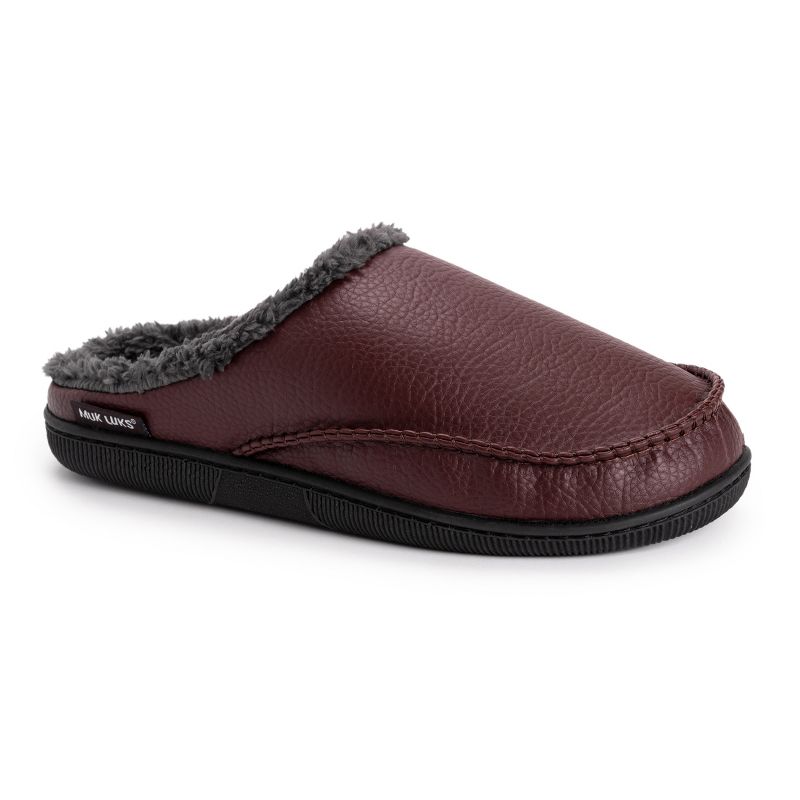 MUK LUKS Men's Faux Leather Clog Slippers, 1 of 9