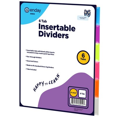 Enday Dividers with Pockets for 3 Ring Binder