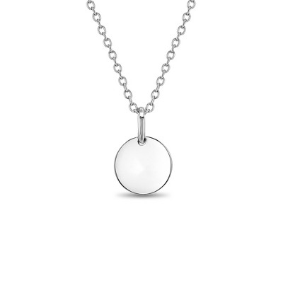 Girls' Small Monogram Circle Sterling Silver Necklace - In Season Jewelry