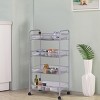 Costway 4 Tier Storage Rack Trolley Cart Home Kitchen Organizer Utility Baskets Silver - 3 of 4