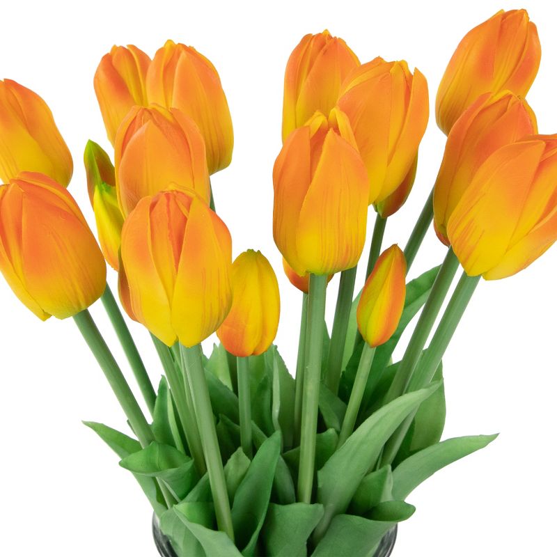Northlight Real Touch™ Orange and Yellow Artificial Tulip Floral Bundles, Set of 6 - 18", 3 of 10