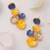 SOHI Women's Lemon Yellow:Indigo Blue The Lilypad Drop Earrings - 2 of 4