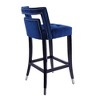 DSVIMOY Counter and Bar Stool Set of 2 Suede Velvet with Nailhead Design for Living Room Use, Blue, 29.13"*24.8"*15.16" - 2 of 4