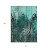 Teal Blue Aqua And Gray Abstract Washable Indoor Outdoor Area Rug - 3 of 4