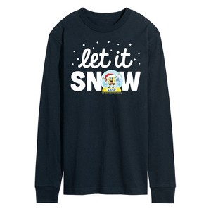Men's - SpongeBob SquarePants - Let It Snow Long Sleeve Graphic T-Shirt - 1 of 4