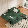 KWPZQEB 4-in-1 Folding Convertible Sofa Bed, 80'' Boneless Couch with Pull Out Bed & 2 Pillows, 3-Seat Chenille Folding Floor Sofa Couch - 3 of 4