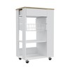 Kitchen Cart with Two Open Shelves, One Rack and One Drawer - 4 of 4