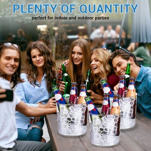 12-Pack Plastic Ice Buckets - Ice Bucket Set, Small Ice Bucket, Ice Bucket with Tongs, Portable Ice Bucket, and Ice Bucket for Parties - 1 of 4