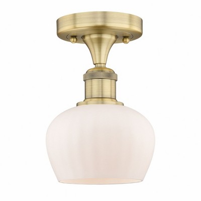 Fenton - 1 Light Semi-Flush Mount In Industrial Style-8.25 Inches Tall and 6.5 Inches Wide
