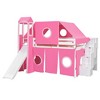 TIRAMISUBEST Twin/Full Size Loft Bed with Tent, Slide and Tower, Castle Style Wooden Loft Bedframe with Storage Staircase and Shelves - 3 of 4