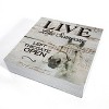 Inspirational Wooden Box Sign Desk Decor Retro Live Like Someone Horse Wood Block Plaque with Quotes - 2 of 4