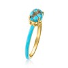 Ross-Simons Turquoise Ring With Blue Enamel in 18kt Gold Over Sterling - 3 of 4
