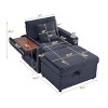 Single Sofa with Storage Ottoman, Multi-Functional Sofa with USB and Foldable Side Table, Corduroy Lazy Sofa with Wood Frame-Coolbibila - 4 of 4
