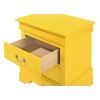 HomeStock Yellow Nightstand with Two Drawers, 24x21x16 Compact Bedside Table with Cheerful Finish and Organized Storage - 4 of 4