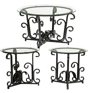 3-Piece Coffee Table Set,Modern Living Room Sets (1 Coffee Table + 2 End Tables), Scratch-Resistant & Easy to Clean for Small Spaces, Apartments - 1 of 1