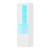 YOOCOZZ High Gloss Storage Cabinet with LED Lights,Acrylic Door,Open Countertop and Tempered Glass Shelves - 2 of 4