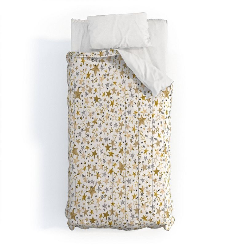  Ninola Design Winter Stars Holiday Cotton Comforter & Sham Set - Deny Designs, 1 of 6