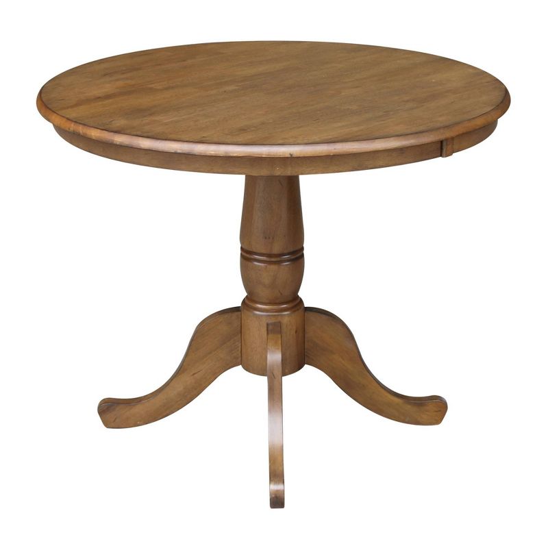 36" Round Top Pedestal Table - Pecan - International Concepts, 3 of 8
