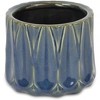 Cheung's Tasselea Geometric Themed Round Ceramic Pot- Small - Blue - 3 of 3