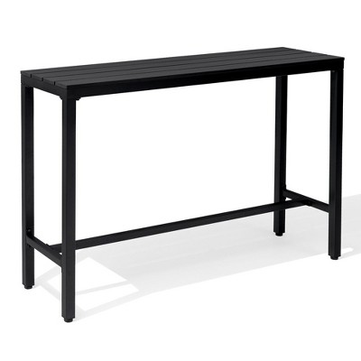 Crestlive Products Outdoor Bar Table Rectangle Patio Counter Height Table High Pub Table with Waterproof Top and Sturdy Metal Frame