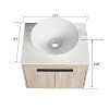 GDFStudio Broderick 24" Wall Mounted Wood Bathroom Vanity with Ceramic Sink - 3 of 4