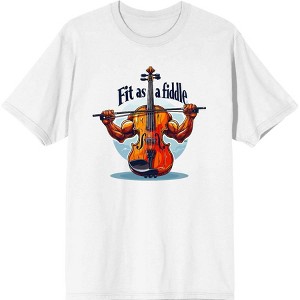 Fit As A Fiddle Violin Humor Adult Crew Neck Short Sleeve Tee - 1 of 2