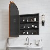 30 inch Light Green Bathroom Vanity with Sink and Iron Arched Mirror Cabinet, One Door with Shelf and Three Drawers - 4 of 4