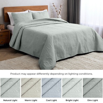 Spa Mint Twin Reversible Microfiber Bedspread Set