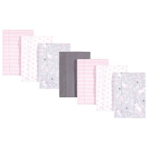 Hudson Baby Infant Girl Cotton Flannel Burp Cloths 7pk, Whimsical Unicorn, One Size - 1 of 1