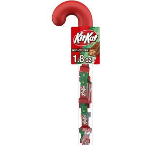 Kit Kat Milk Chocolate Wafer Filled Plastic Cane Christmas Candy Miniatures - 1.8oz - 1 of 4