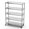 NicBex 82.00" 5-Tier Bookshelf with Wheels & Shelf Liners Bookcases for Living Room Home Office - 3 of 4
