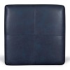 Poly & Bark Sequoia Ottoman Midnight Blue: Leather Upholstered, Padded Square Footrest, No Assembly Required - 4 of 4