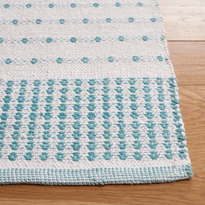Ivory Cotton Coastal Charm 6' Square Handwoven Rug