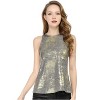 INSPIRE CHIC Women's Party Shiny Sleeveless Keyhole Back Club Metallic Tank Top - 3 of 4