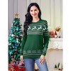 Women's Christmas Reindeer Pattern Crew Neck Sweater - Long Sleeve Festive Knit Jumper - 2 of 4