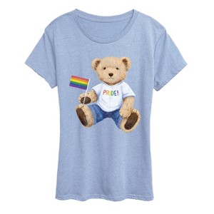 Women's - Instant Message - Pride Teddy Bear Short Sleeve Graphic T-Shirt - 1 of 4