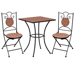 vidaXL Mosaic Bistro Set  Powder-coated iron and ceramic tiles - 1 of 4
