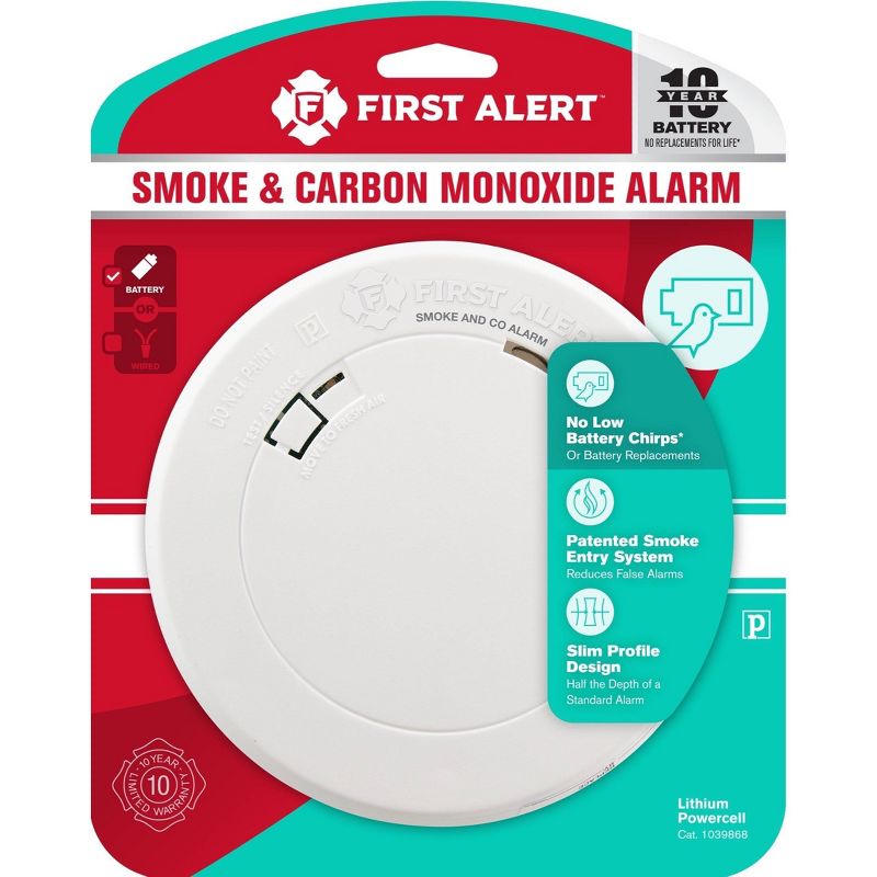 First Alert PRC710 Slim Smoke &#38; Carbon Monoxide Detector with Photelectric Sensor, 1 of 8