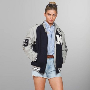 Members Only Women's Oversized Varsity Jacket - 1 of 4