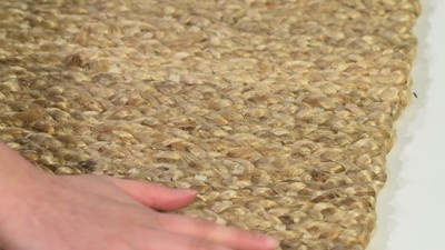 Ivory and Natural Handmade Jute Area Rug, 3' x 5'