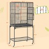 Yaheetech 63’’H Large Bird Cage Parrot Cage with Detachable Stand Black - 3 of 4