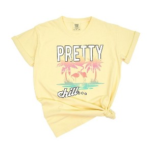 Simply Sage Market Women's Pretty Chill Flamingo Short Sleeve Garment Dyed Tee - 1 of 2