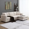 NicBex Modern Sectional Sofa,L-Shaped Couch Set with 2 Pillows and Convertible Ottoman for Living Room,Apartment,Office,Beige - 2 of 4