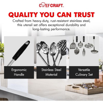 CHEF CRAFT 6 Piece Heavy Duty Stainless Steel Kitchen Tool and Utensil Set 1 Set — фото 6