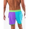 RuggedButts UPF50+ Men's Stretch Dolphin Hem Swim Trunks - Neon Bright Aqua Color Block, Men's XL - 4 of 4