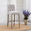 WestinTrends 29" Upholstered Linen Fabric Tufted Bar Stool Chair - 2 of 4